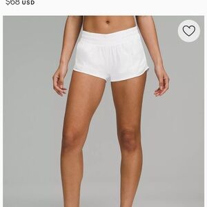 Size 2 Lululemon hottie hot shorts, 2.5 white